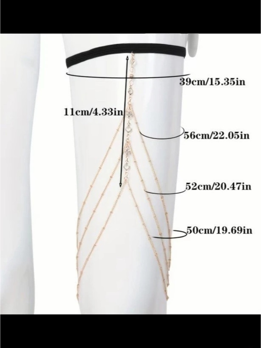 Silver Tone Layered Thigh Chain - Picture 4 of 4